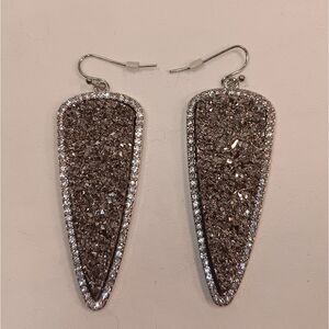 Women's black and silver glitter earrings